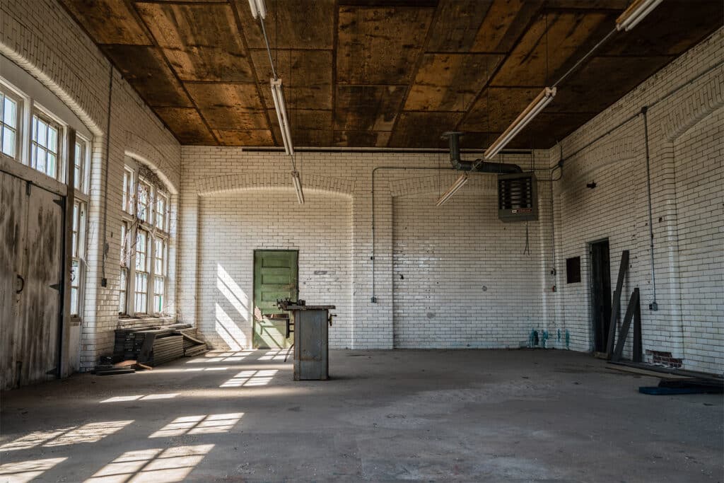 a vacant factory requiring security protection