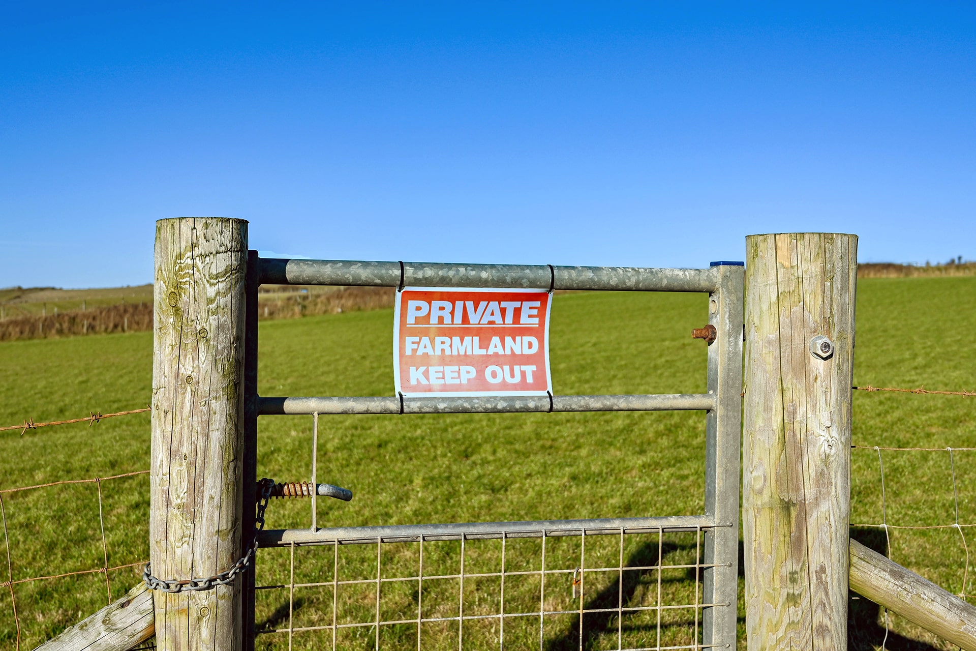 a keep out sign as part of a robust farmyard security plan